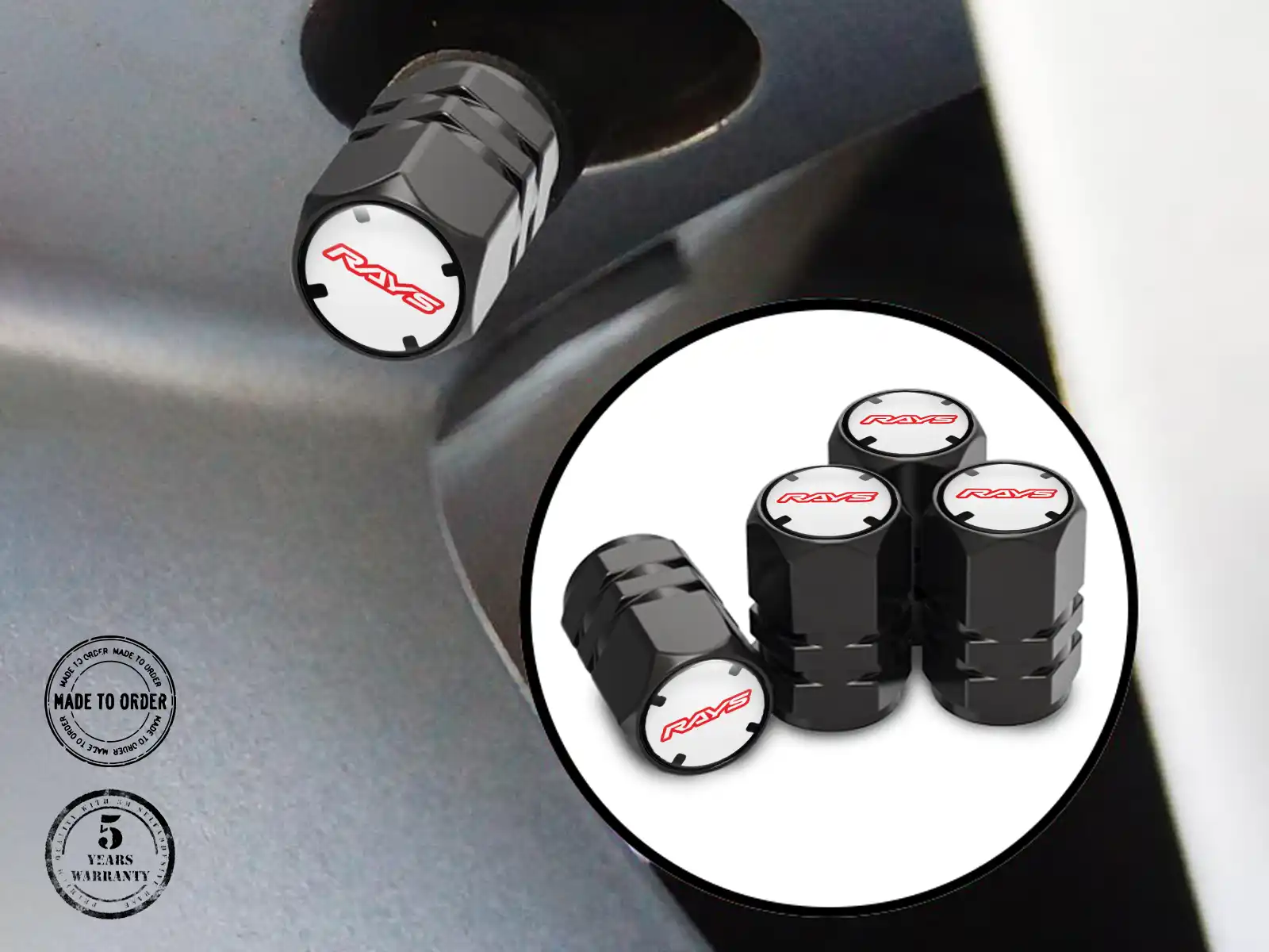 Rays Covers Valve Pneus Voitures Design Bombé